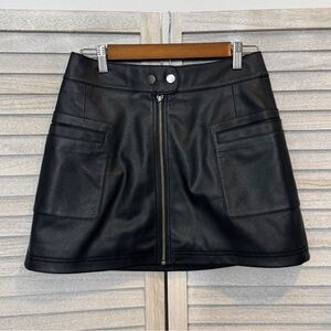 Free People Faux Leather Women’s Black Mini Skirt Size 2